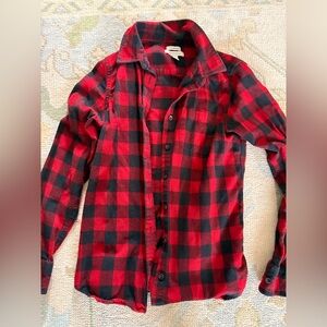 L.L. Bean Red and Black Buffalo Check Plaid Flannel Shirt
